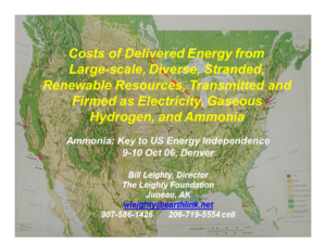 Costs of Delivered Energy from Large-scale, Diverse, Stranded, Renewable Resources, Transmitted and Firmed as Electricity, Gaseous Hydrogen, and Ammonia