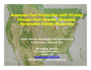 Ammonia Fuel Production with Firming Storage from Diverse, Stranded, Renewable Energy Resources