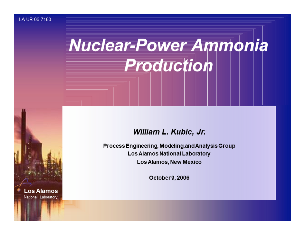 Central and Distributed Nuclear Production of Ammonia