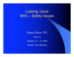 NH3 Fuel — Safer Than Propane, as Safe as Gasoline