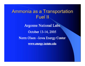 Ammonia as a Transportation Fuel II