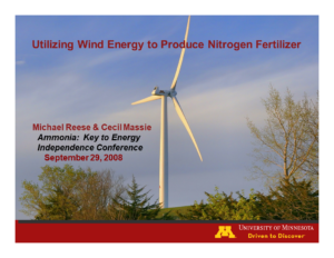Ammonia from Wind, an Update