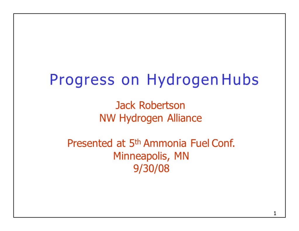 Progress in Hydrogen Hubs