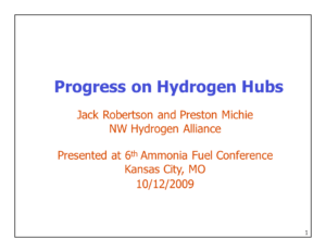 Progress in Hydrogen Hubs