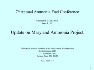 Update on the Maryland NH3 Project