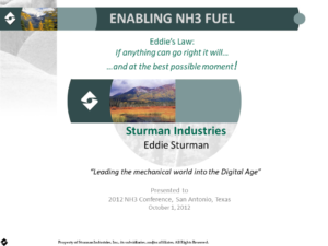 2012 Keynote Address — Enabling NH3 Fuel