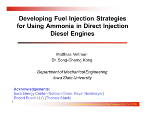 NH3 Diesel Update — Fuel Injection Strategies
