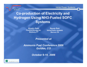 Co-generation of Electricity and Hydrogen Using an Ammonia-SOFC System