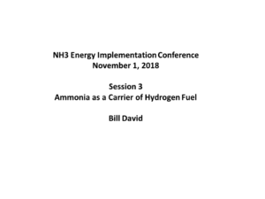 Ammonia as a Carrier of Hydrogen Fuel