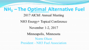 NH3: The Optimal Alternative Fuel (2017)