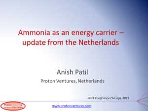 Ammonia as an Energy Carrier – Update from the Netherlands