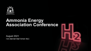 Opening address: Ammonia Energy Conference 2021 - Australia