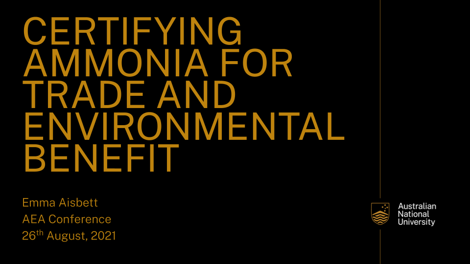 Certifying ammonia for trade and environmental benefit