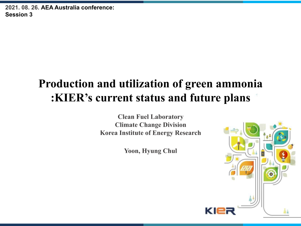 Production and utilization of green ammonia: KIER’s current status and future plans