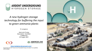 A new hydrogen storage technology for buffering the input to green ammonia plants