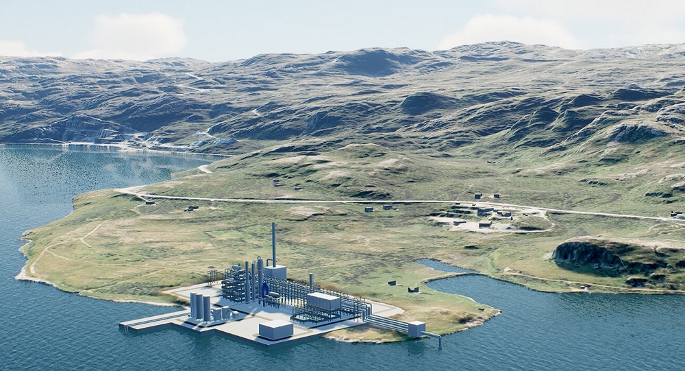 Graphic visualisation of the future Barents Blue ammonia production facility.