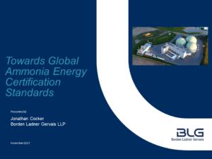 Towards Global Ammonia Energy Certification Standards