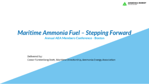 Maritime Ammonia Fuel - Stepping Forward