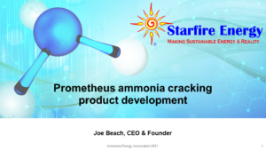 Starfire Energy's Prometheus ammonia cracking technology