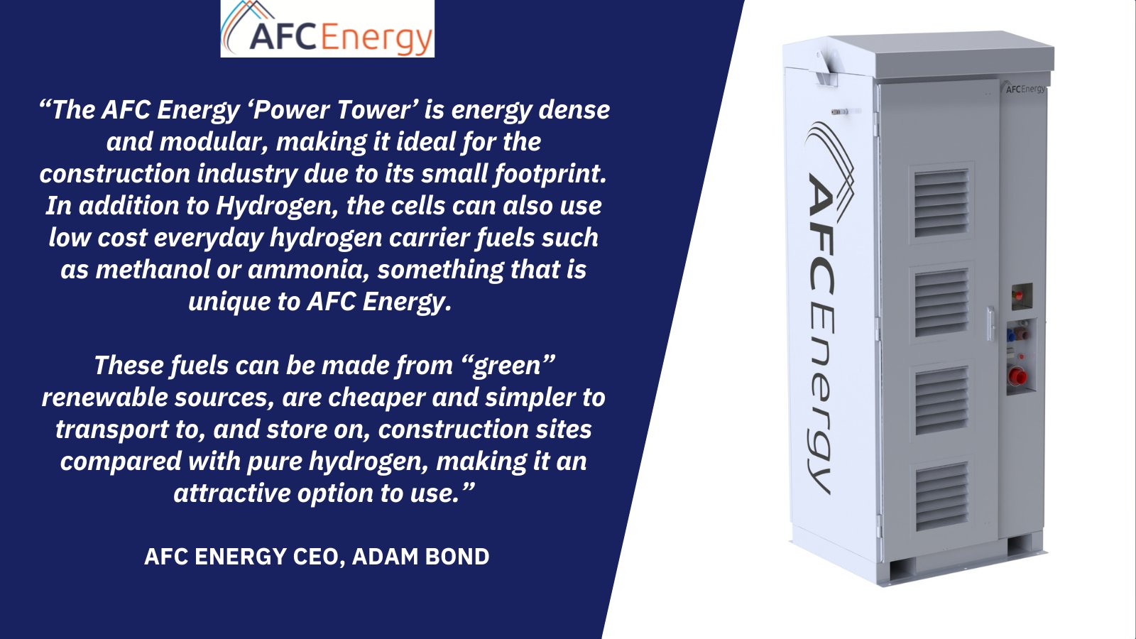 AFC Energy: Power Tower & off road racing