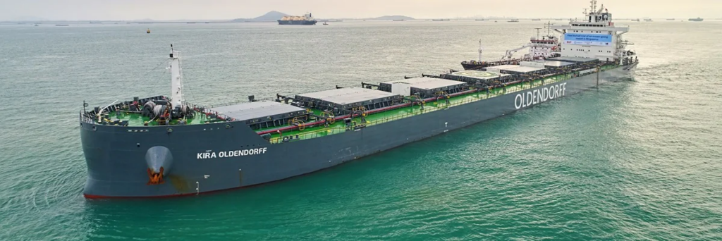 Click to learn more about the potential for ammonia-fueled, green maritime corridors to transport iron ore between Australia and East Asia. Source: BHP.
