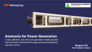 Ammonia for power generation: a new, efficient, low-emissions generator made possible with software enabled technology and precise flameless reaction control