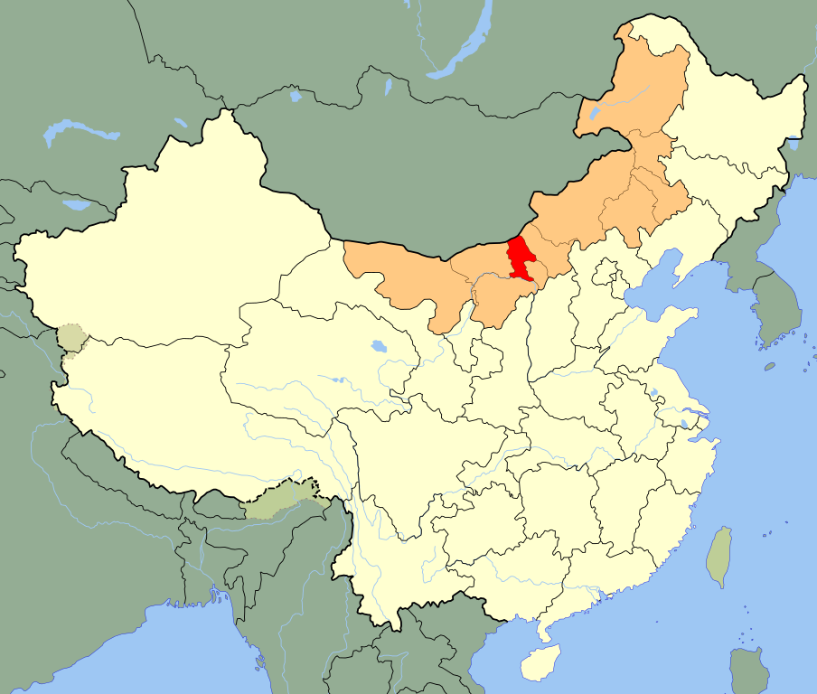 Topsoe & Mintal Hydrogen will develop a dynamic, renewable ammonia project in Baotou, Inner Mongolia (Baotou shaded red on the above map). Source: Wikimedia Commons.
