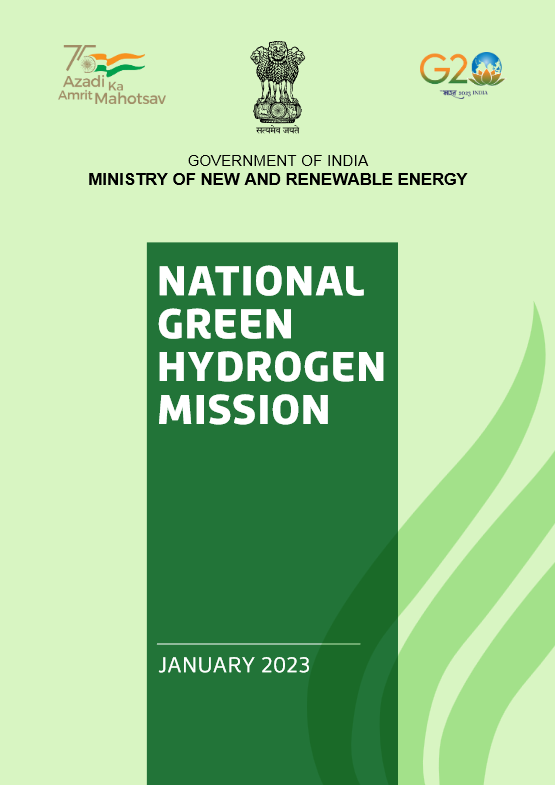 Click to learn more about the updated version of the Ministry of New and Renewable Energy’s National Green Hydrogen Mission (Jan 2023).