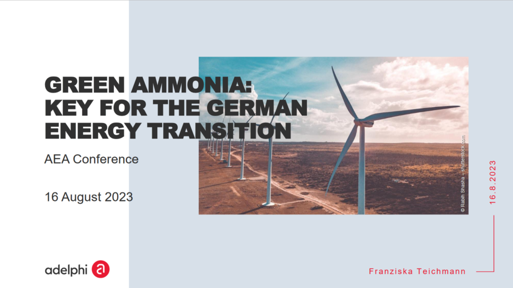 Green ammonia: Key for the German energy transition