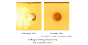 Ammonia fuel for glass production demonstrated in Japan