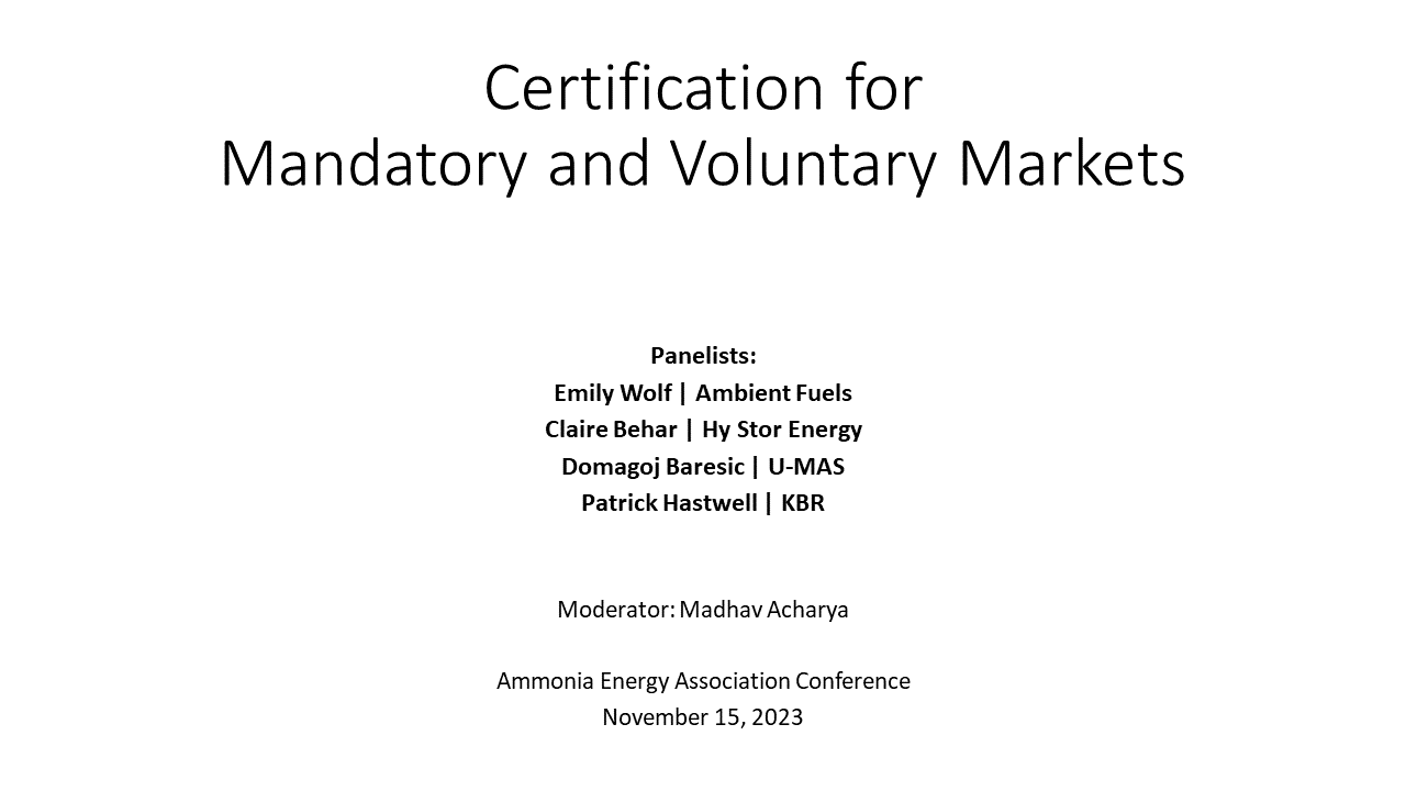 Certification for Mandatory and Voluntary Markets