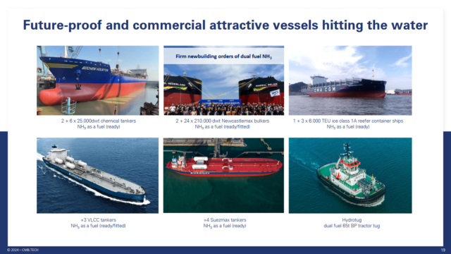 Already delivered hydrogen and ammonia-ready vessels in CMB.TECH’S fleet.