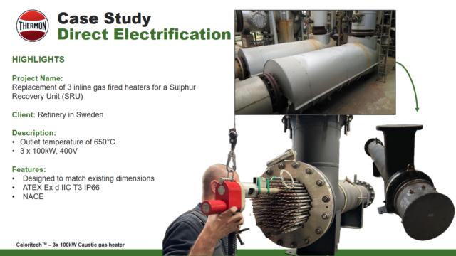 Case study direct electrification by electric heaters.