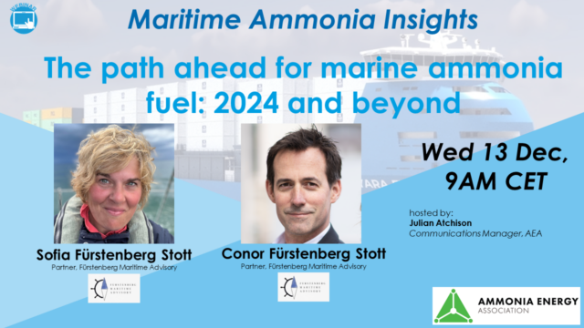 The path ahead for marine ammonia fuel: 2024 and beyond