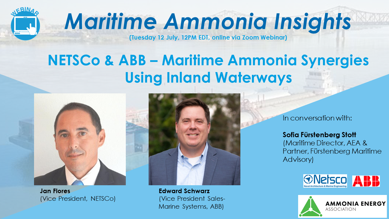 Ammonia-powered shipping on the Mississippi