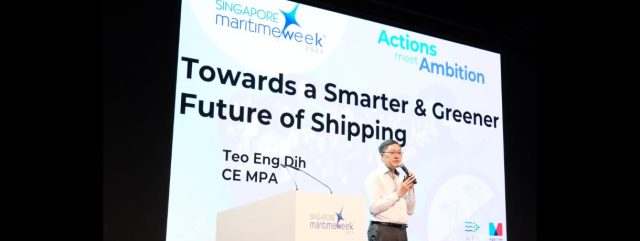 MPA CEO Teo Eng Dih speaks at Singapore Maritime Week 2024.