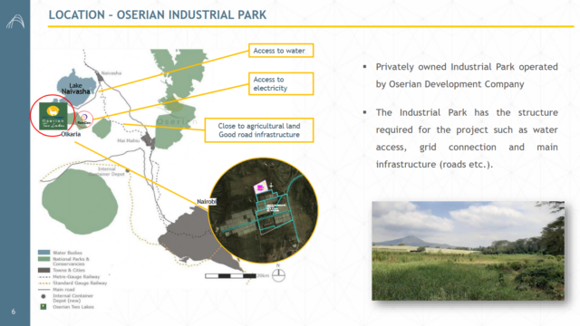 Location details of Maire Tecnomont’s renewable ammonia & fertilizer plant in Kenya.