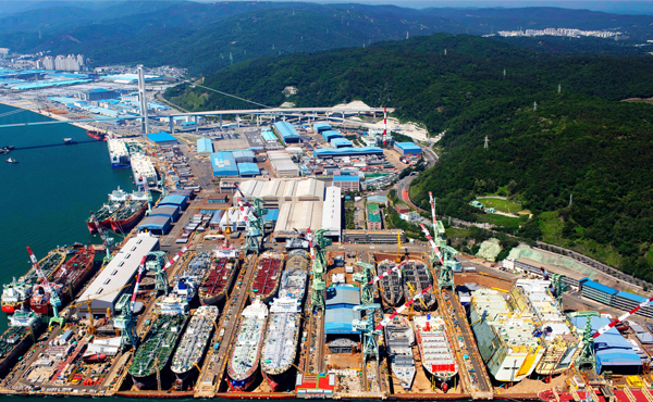 Hyundai Mipo Dockyards in Ulsan, South Korea.