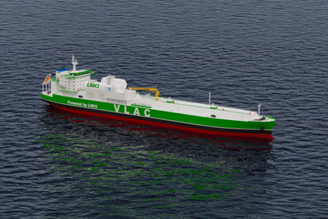 Graphic visualisation of LR and Guangzhou Shipyard International’s initial VLAC design.