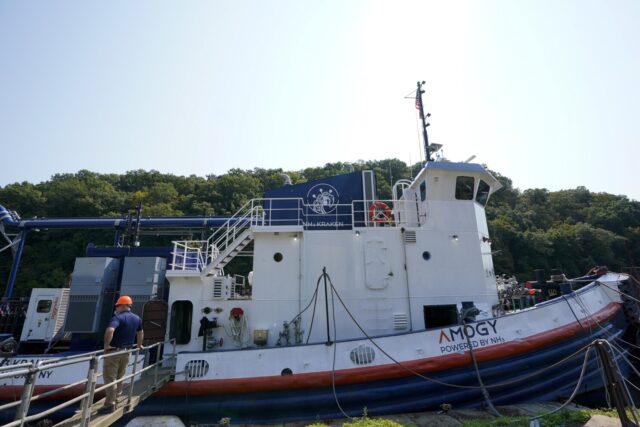 The NH3 Kraken moored during the demonstration.