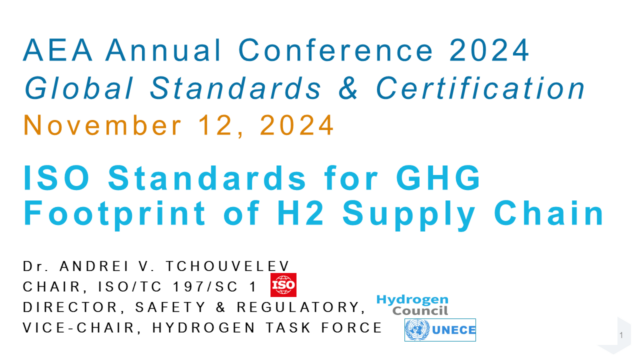 ISO Standards for GHG Footprint of H2 Supply Chain