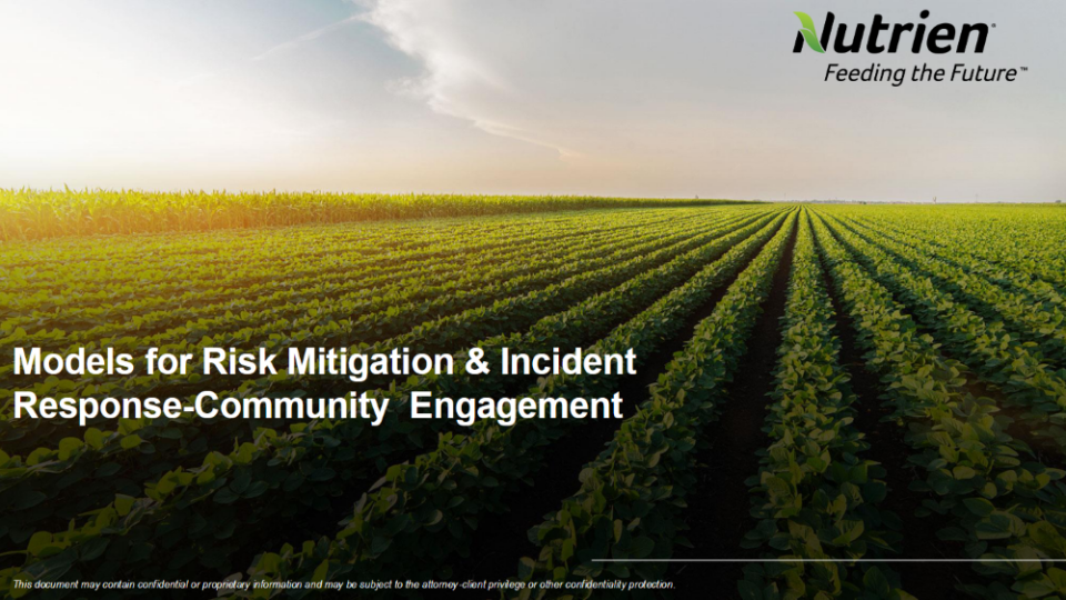 Risk Mitigation & Incident Response - Community Engagement