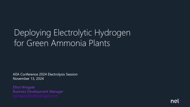 Deploying Electrolytic Hydrogen for Green Ammonia Plants