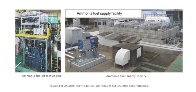 A full ammonia fuel supply system installed at J-ENG’s R&D facility in Nagasaki, Japan.