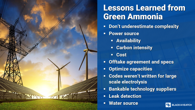 Key lessons from the design of renewable ammonia plants.