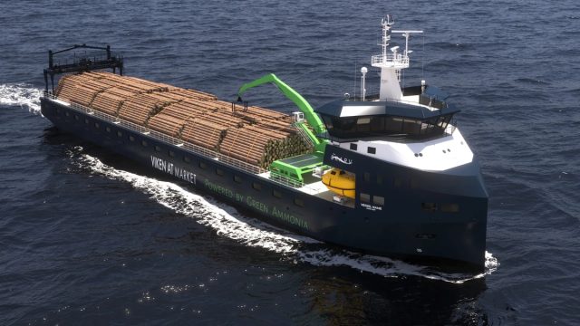 Ammonia-powered timber shipping in Norway