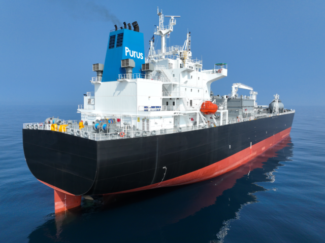 Graphic visualisation of Purus’ new dual-fuel medium gas carriers.