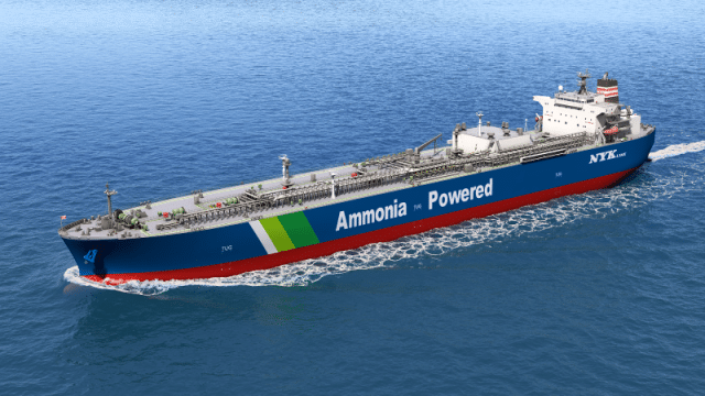 NYK's ammonia-fueled medium gas carrier.