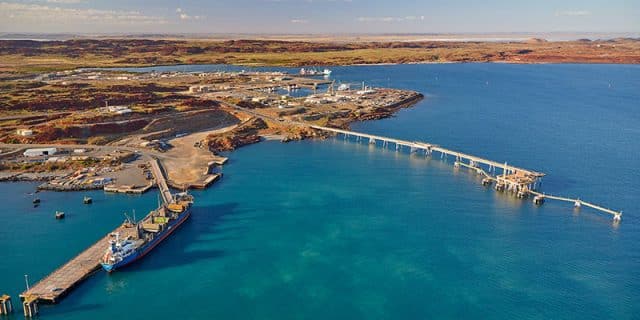 Bulk liquids jetty at the Port of Dampier.